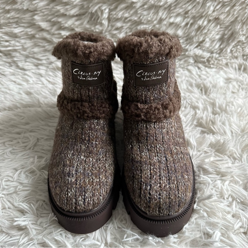 Circus NY By Sam Edelman Clare Faux Fur Lined Bootie Brown New In Box Size 8 - Picture 2 of 10